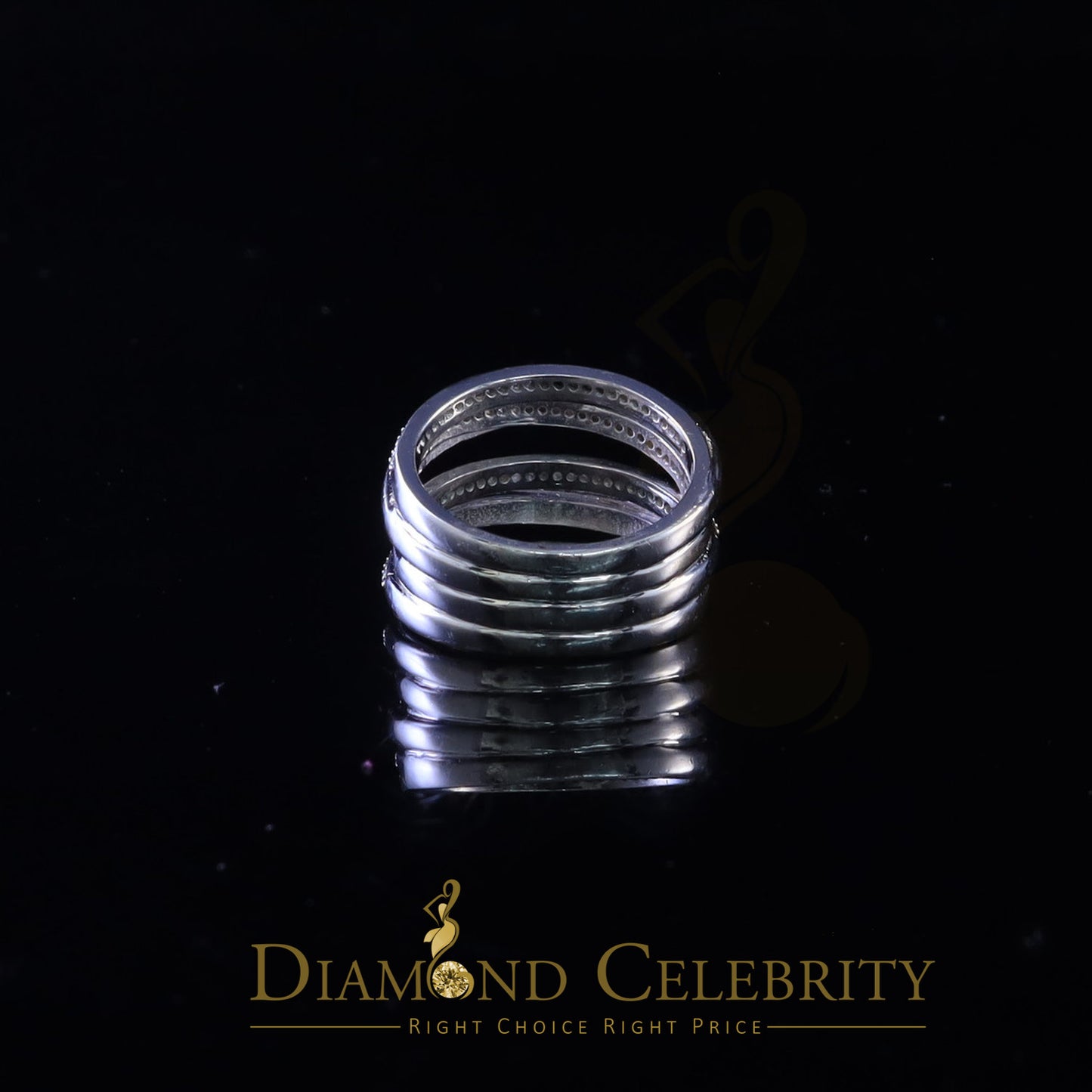 DiamondCelebritees 1.50ct Sterling Silver 925 White Cubic Zirconia Multi Round Ladie's Ring Size 9