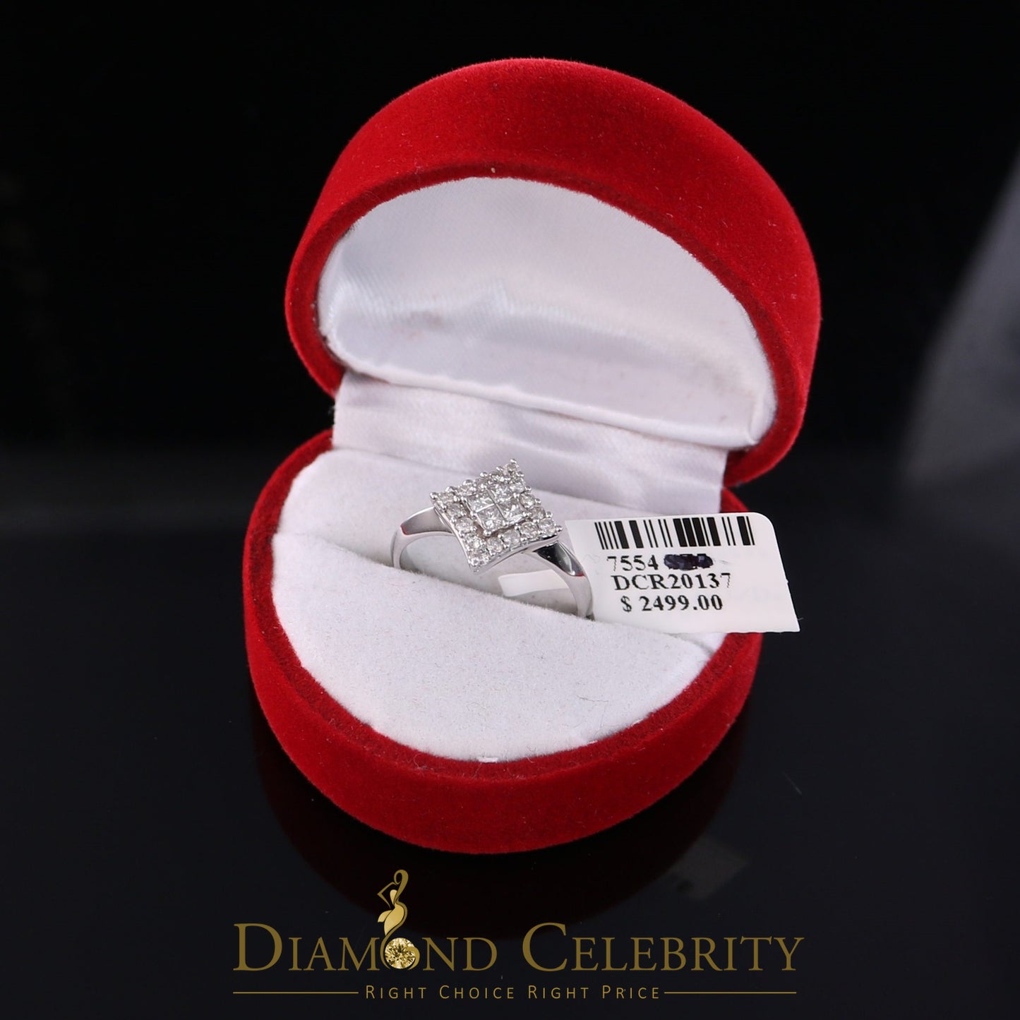 DiamondCelebritees Real 0.50CT Diamond Real 10kt White Gold Womens Ring with KITE Shape Size 6