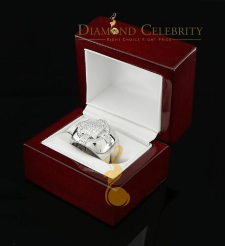 DiamondCelebritees White Silver Square 1.70ct Cubic Zirconia Men's Adjustable Ring From SZ 9 to 11