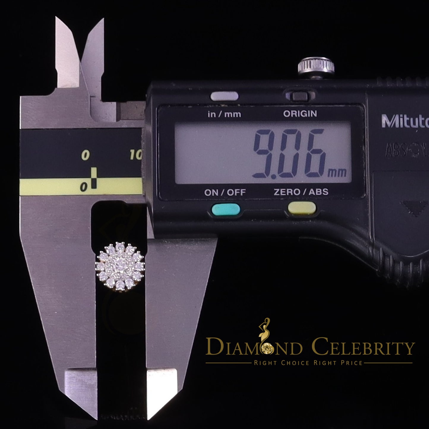 DiamondCelebritees 1.00ct VVS 'D' Moissanite Men's/Womens 925 Silver Yellow Floral Stud Earrings