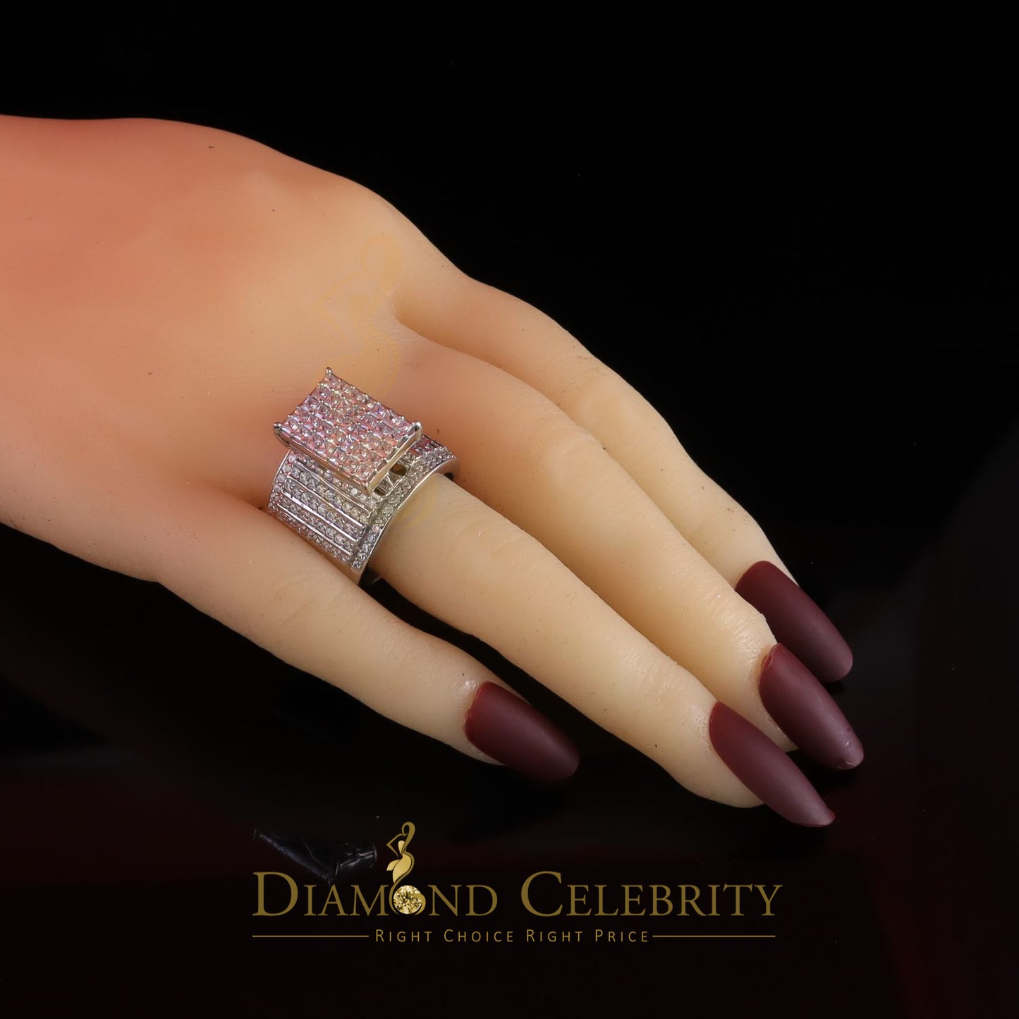 DiamondCelebritees 925 White Sterling Silver CZ 7.00ct Women's Cindarella Ring Size 8
