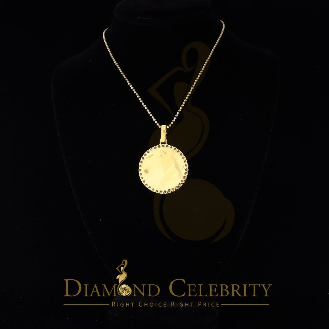 DiamondCelebritees Real 0.15ct Diamond Sterling Silver 1.50" PICTURE Charm Fashion Yellow Pendant