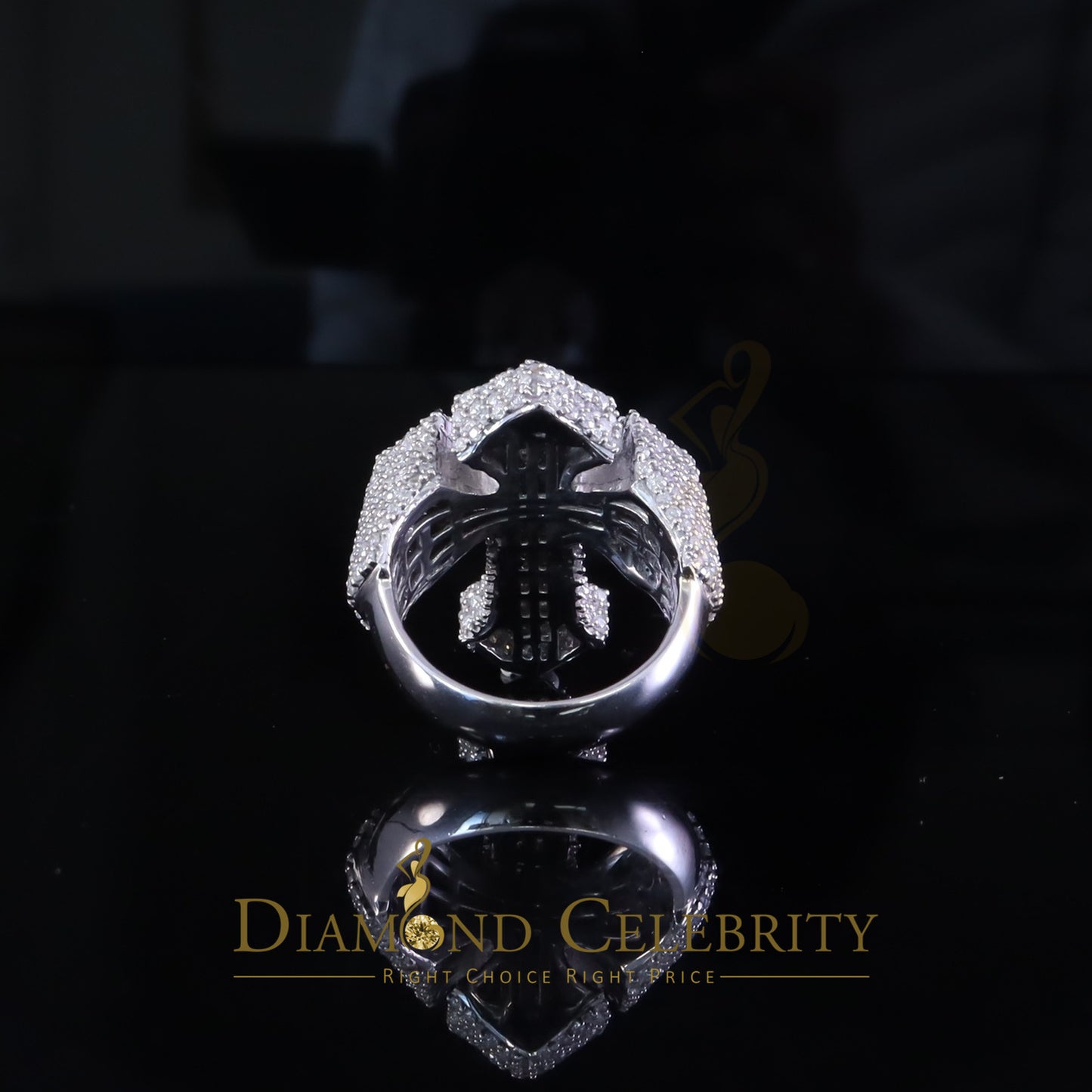 DiamondCelebritees White Cross Men's Baguette 925 Sterling Silver 6ct VVS D Moissanite Rings SZ 10