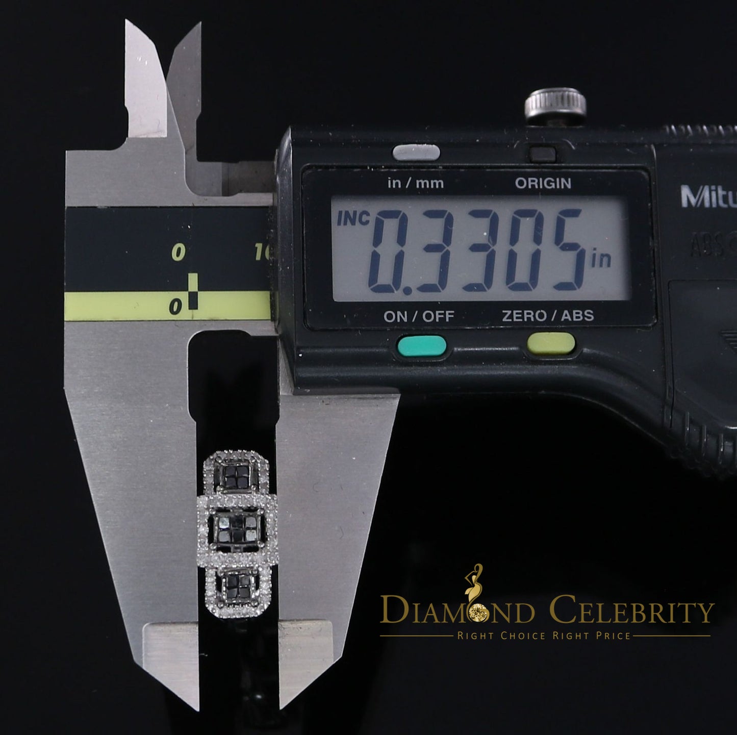 DiamondCelebritees Real 10kt White Gold with Black Stone 0.50CT Real Diamond Square Ring size 6.5
