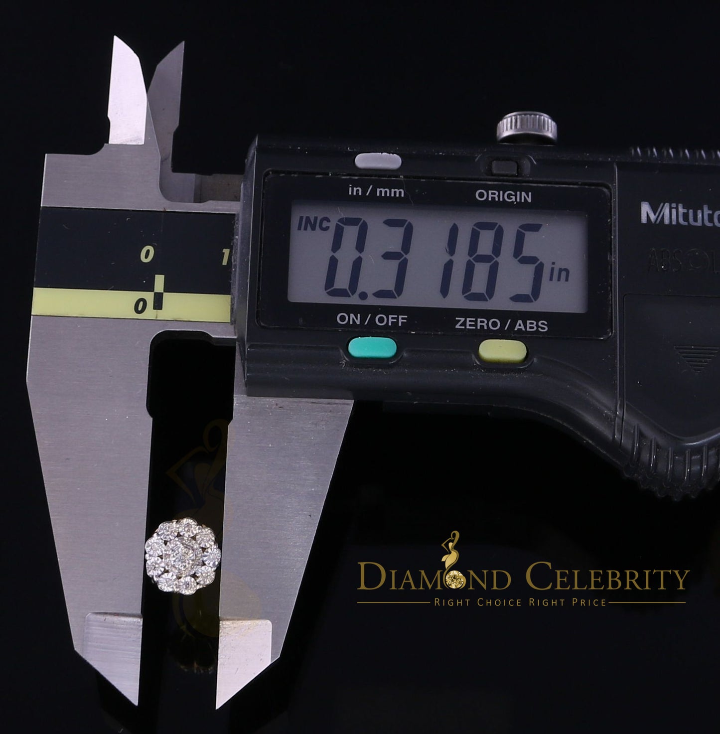 DiamondCelebritees10K Real Yellow Gold Real Micro Diamond 0.15CT Men's/Women's Stud Earring