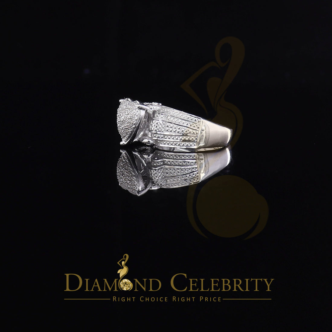 DiamondCelebritees Real Diamond 0.20 CT White 925 Sterling Silver Womens Engagement Heart Ring SZ 7