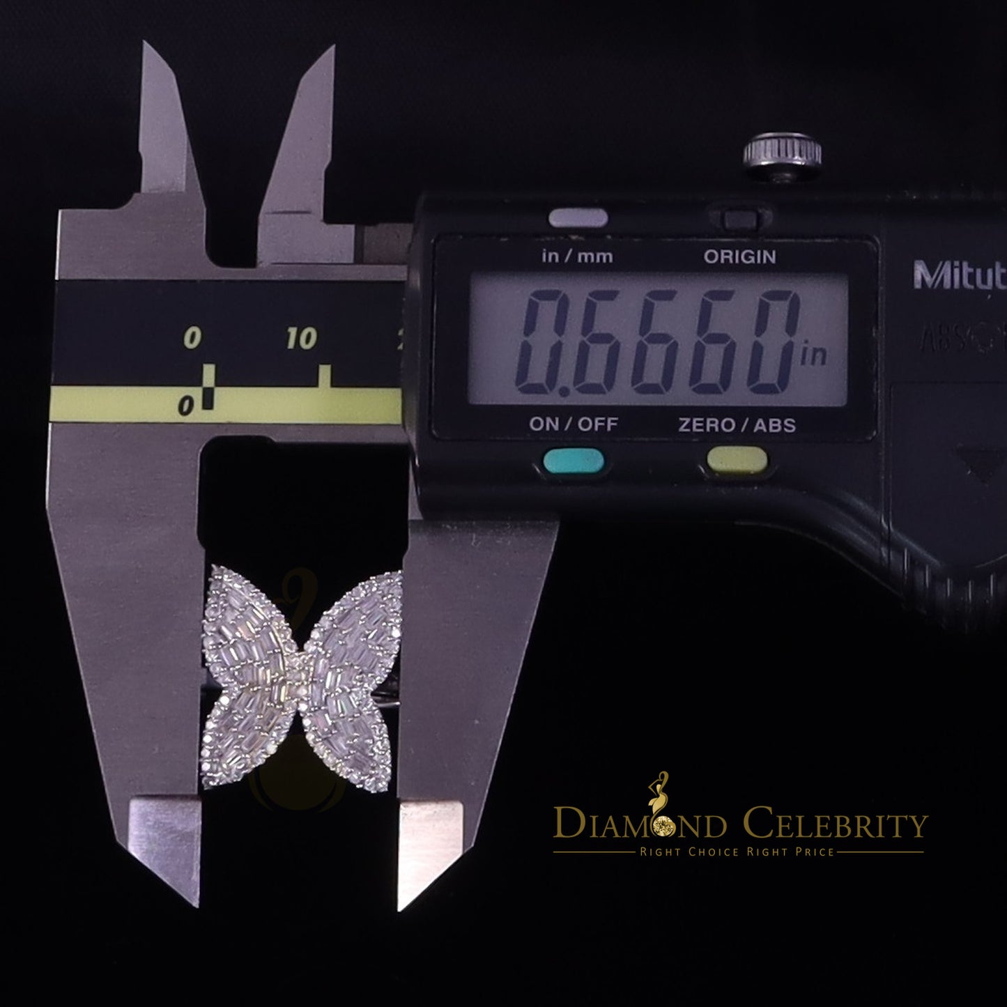 DiamondCelebritees Womens 925 Silver White 1.50ct VVS 'D' Moissanite Butterfly Rings Size 7