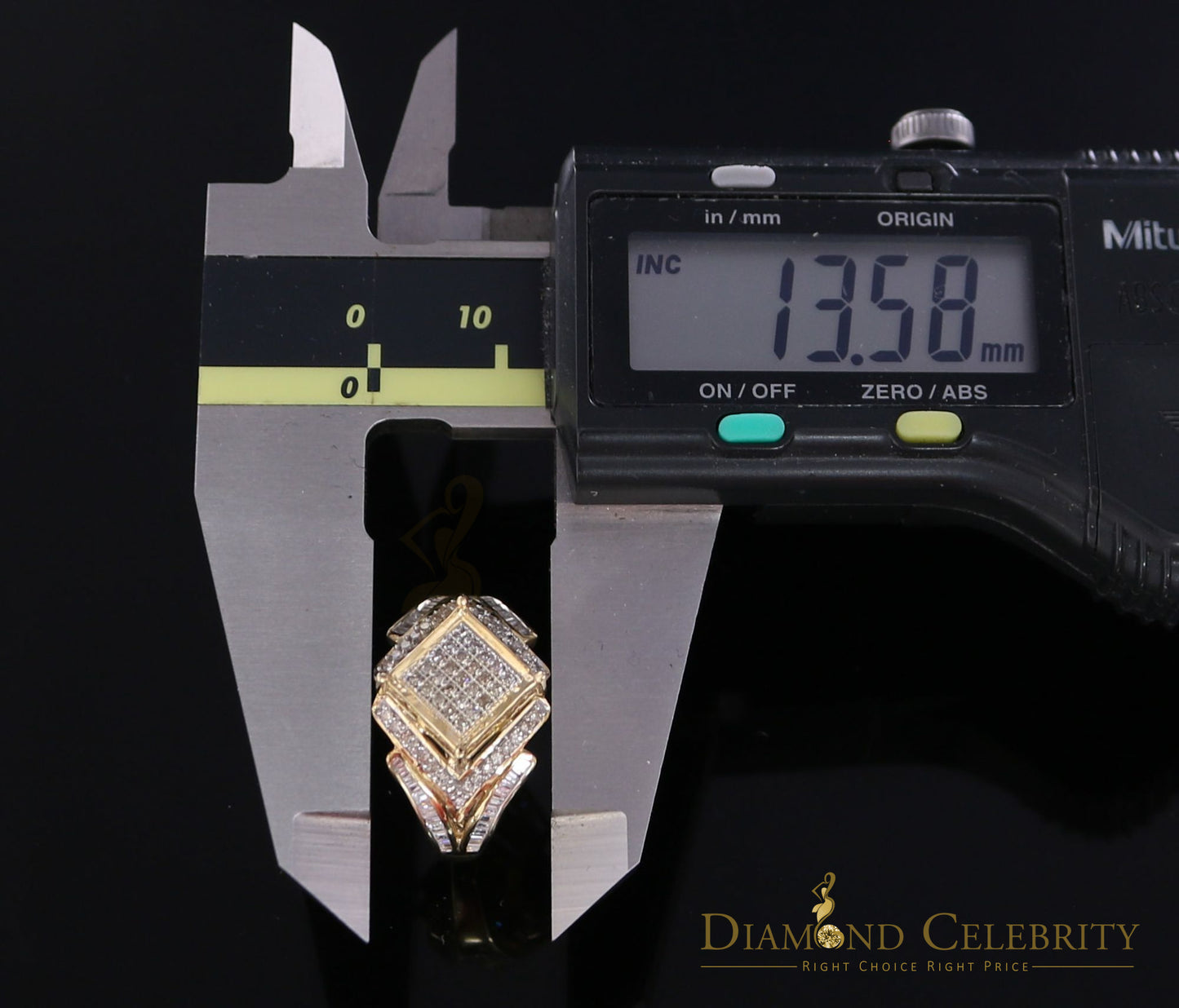 DiamondCelebritees Real 0.66ct Diamond 925 Sterling Silver Yellow Square Womens Engagement Ring SZ7