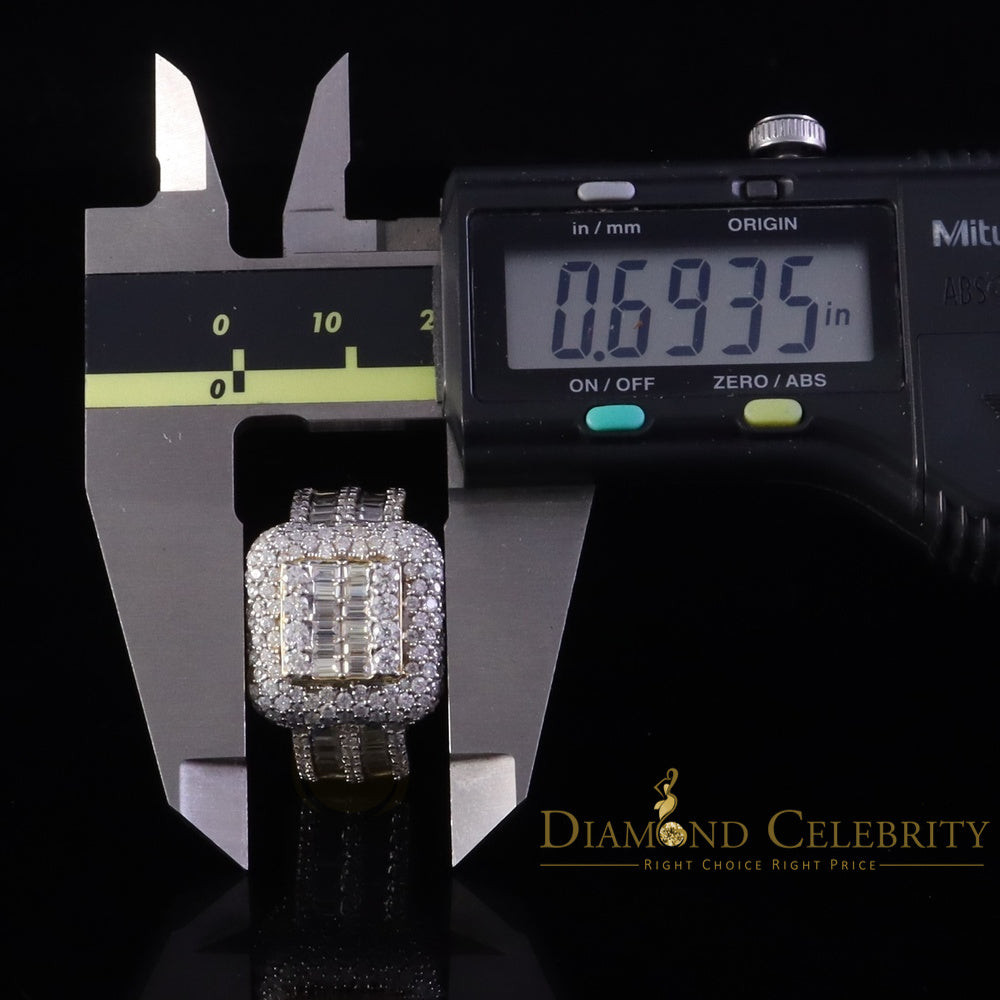 DiamondCelebritees Men's White 925 Silver 5.50ct VVS D Baguett Moissanite Square Pinky Ring Size 11
