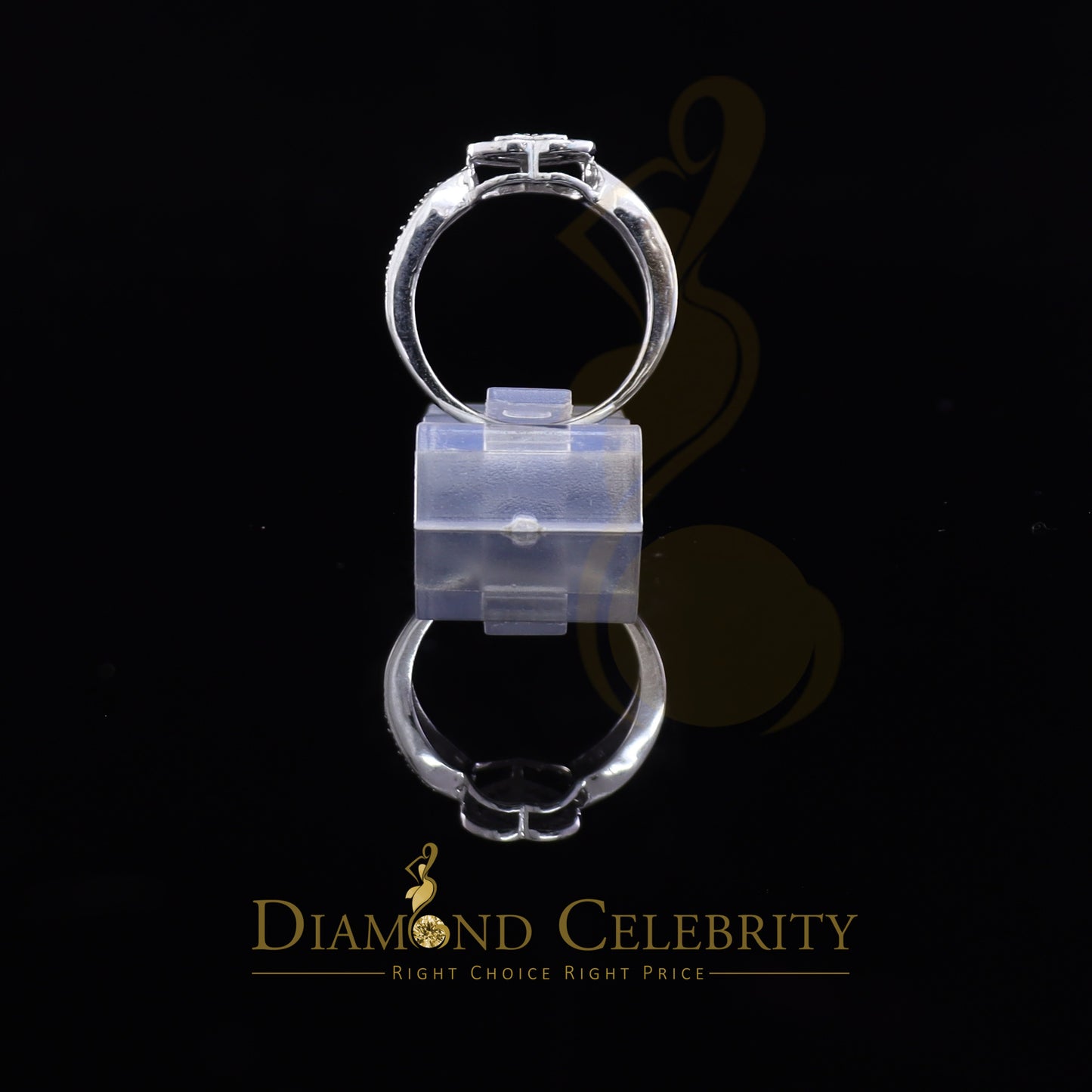 DiamondCelebritees Real Diamond 0.10 CT 925 Sterling White Silver Engagement Womens Heart Ring SZ 7