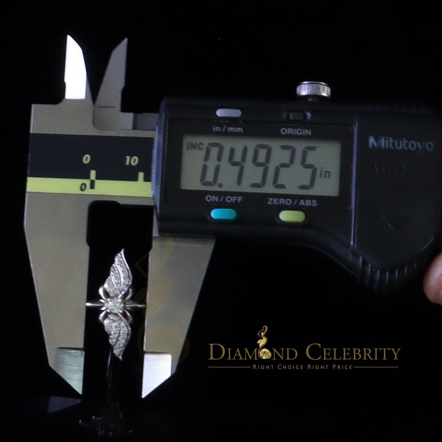 DiamondCelebritees 925 Sterling White Silver 0.75ct Cubic Zirconia Butterfly Womens Ring Size 6