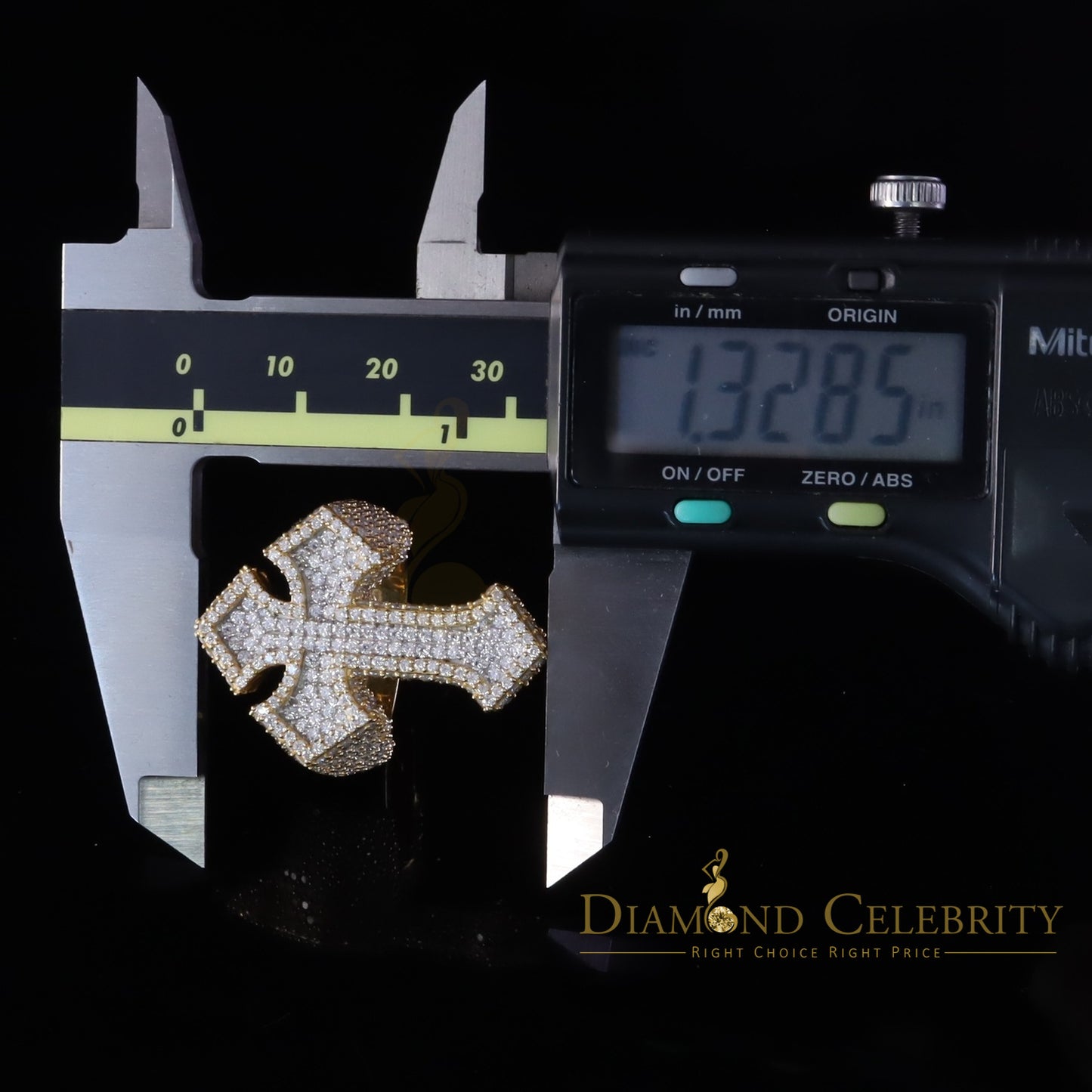 DiamondCelebritees Men's Yellow Cross 925 Sterling Silver 5.50ct VVS D Moissanite Rings Size 10
