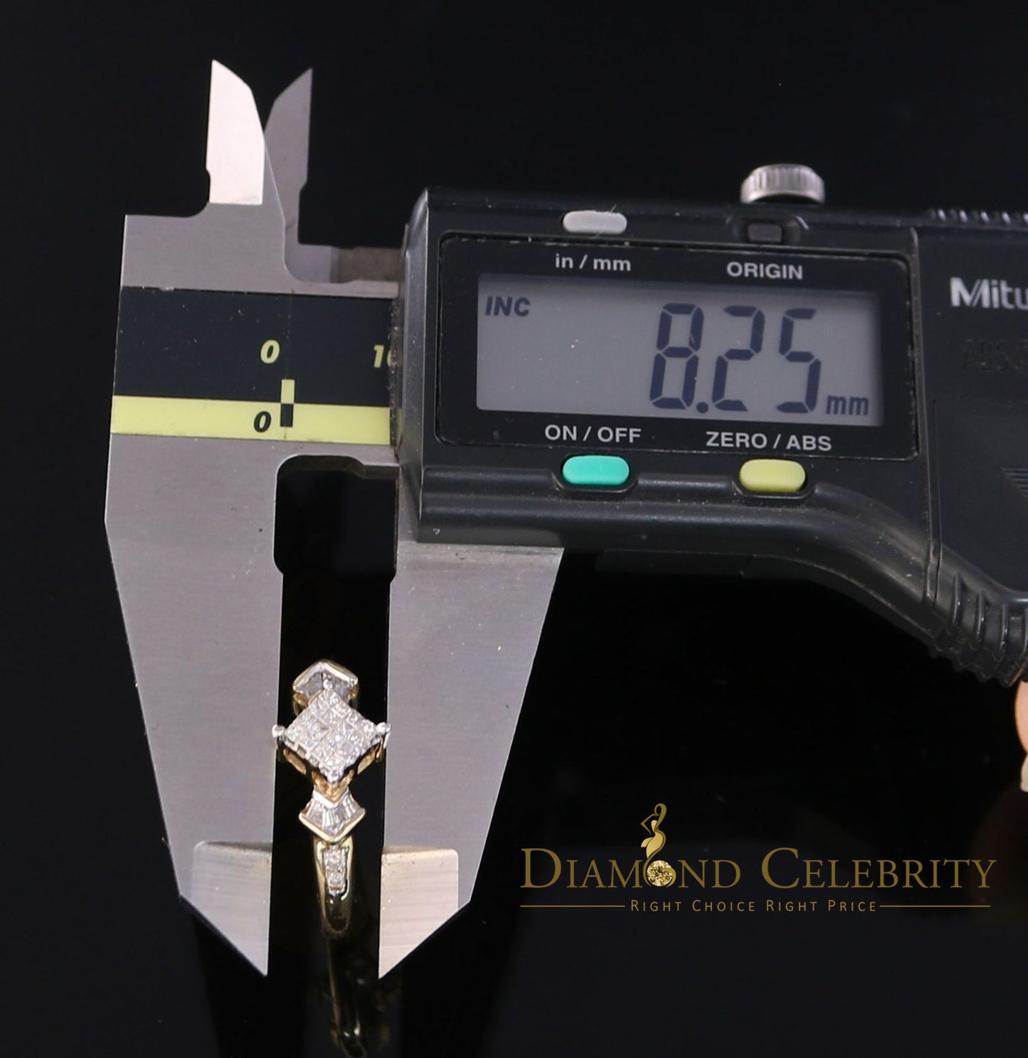 DiamondCelebritees Real 14kt Yellow Gold 0.33CT Real Diamond Past Present Future Ring Size 6.5