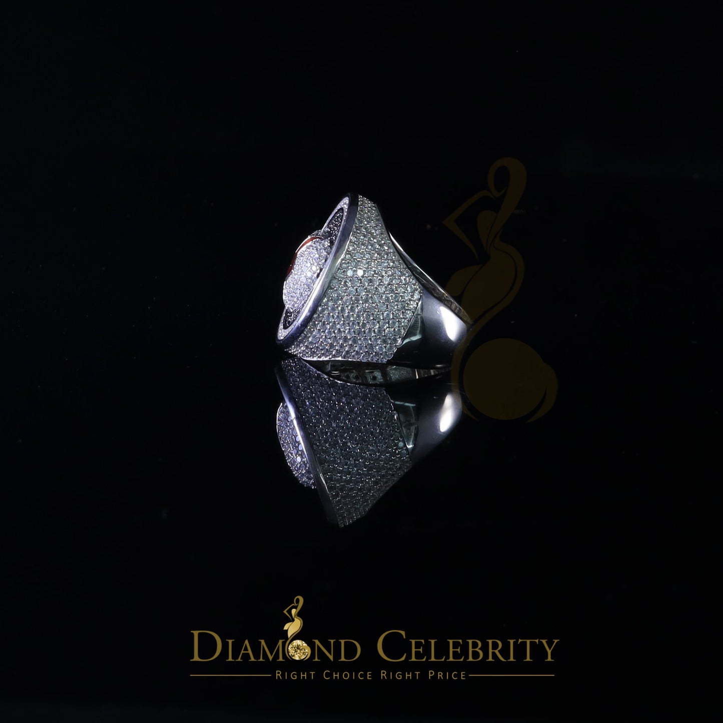 DiamondCelebritees 11.64ct Cubic Zirconia White silver Broken Heart Band Cocktail Ring Size 10.5