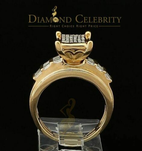 DiamondCelebritees Real Diamond 0.75ct Engagement Silver WomensYellow Rings Size 6.50 Square Shape