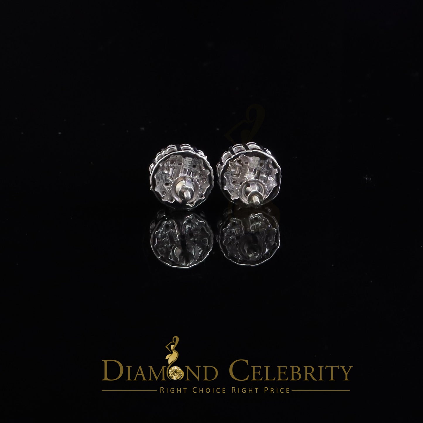 Diamondcelebritees White Men's/Womens 925 Silver 1.50ct VVS 'D' Moissanite Round Stud Earrings