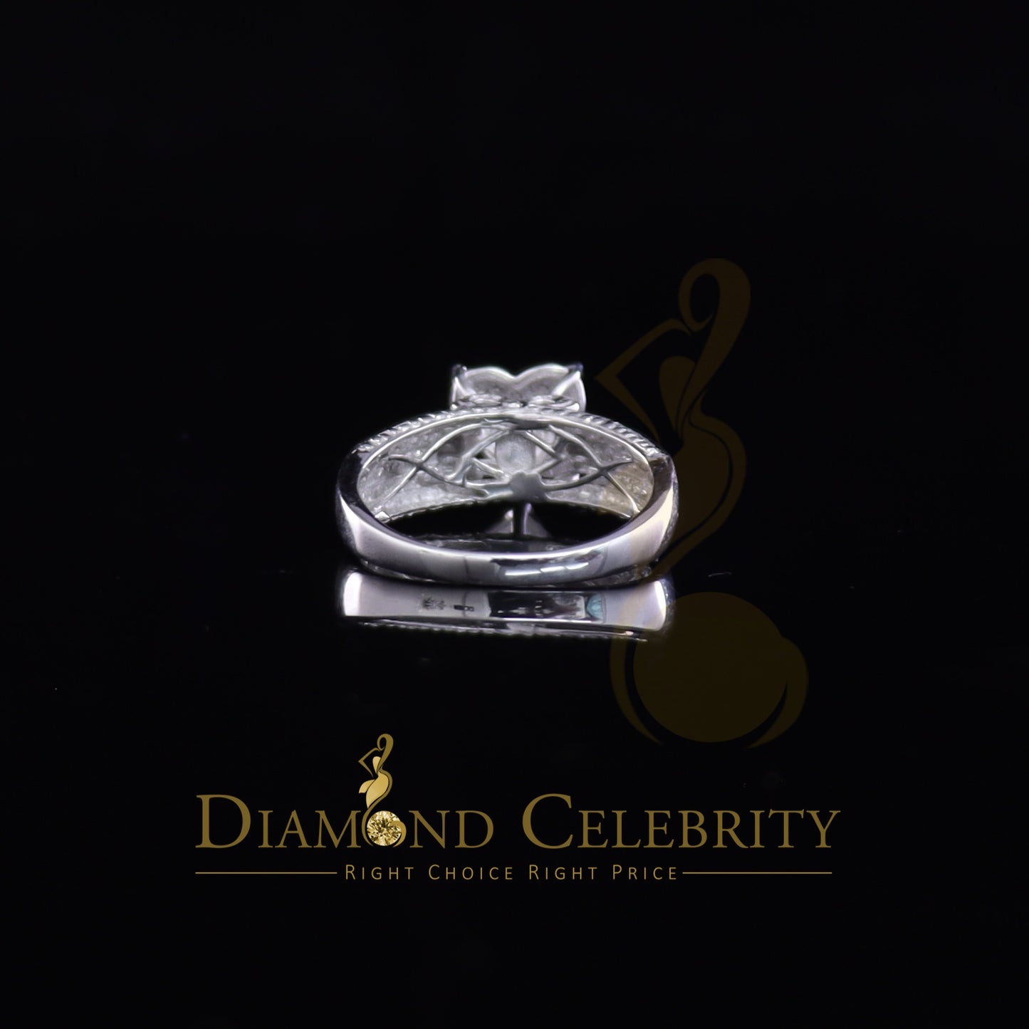 DiamondCelebritees Heart Ring SZ 7 0.10CT Real Diamond 925 Sterling White Silver Engagement Womens
