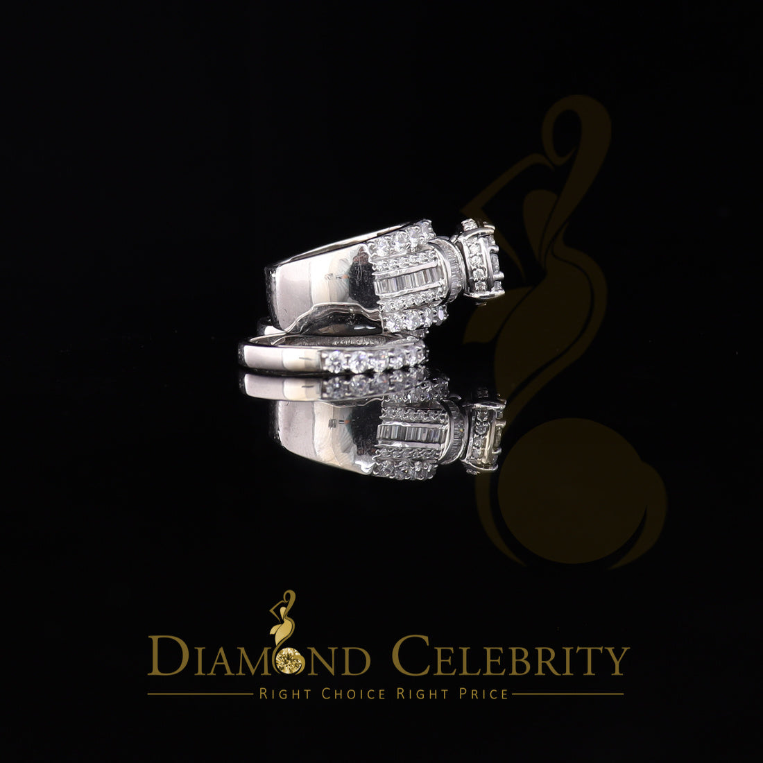 DiamondCelebritees Sterling Silver Round Cubic Zirconia 13.20ct Wedding White Womens Ring SIZE 9