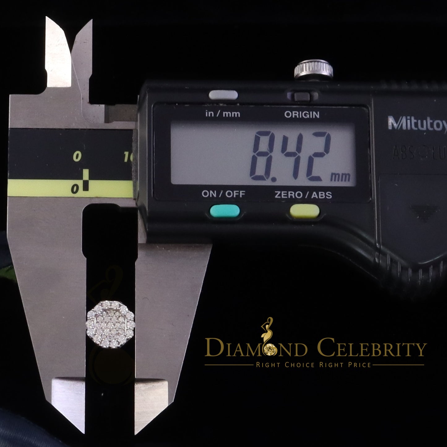 Diamondcelebritees 925 White Silver 0.66ct VVS 'D' Moissanite Octagon Stud Earring Men's/Womens