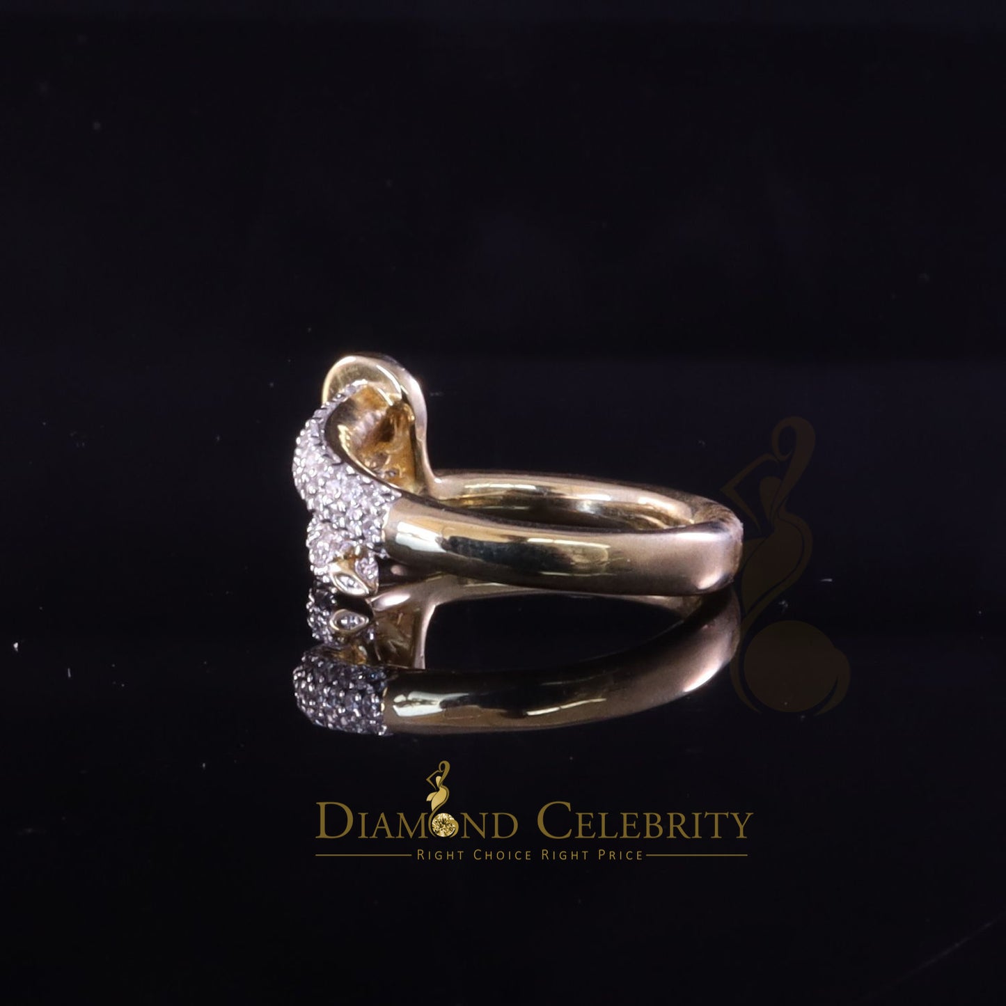 DiamondCelebritees 0.70ct Cubic Zirconia Yellow Sterling Silver Men's/ Women Ring Engagement SZ 6.5