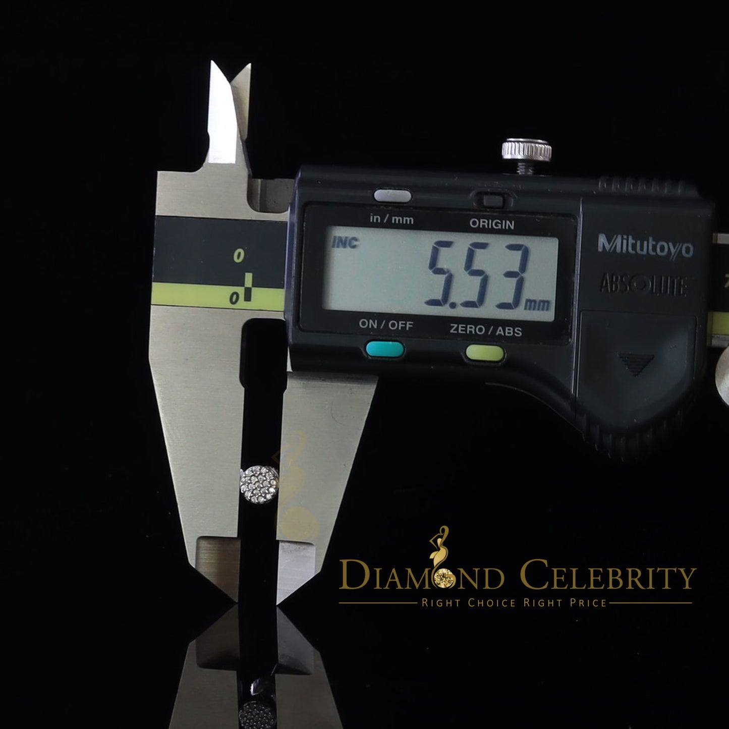 DiamondCelebritees 925 White Silver Aretes Para Hombre 0.30ct Cubic Zirconia Women's Round Earrings