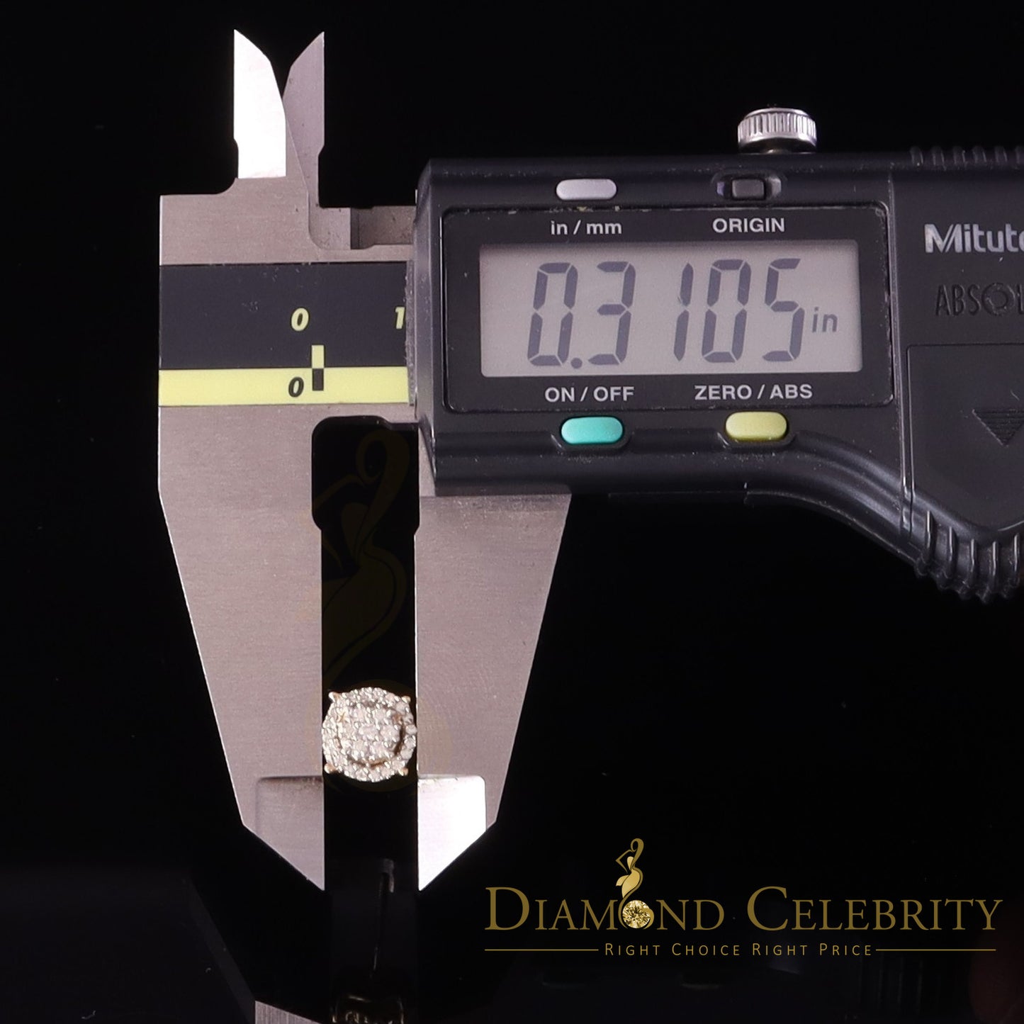 DiamondCelebritees 925 Silver Yellow 0.40ct VVS 'D' Moissanite Round Men's / Womens Stud Earrings