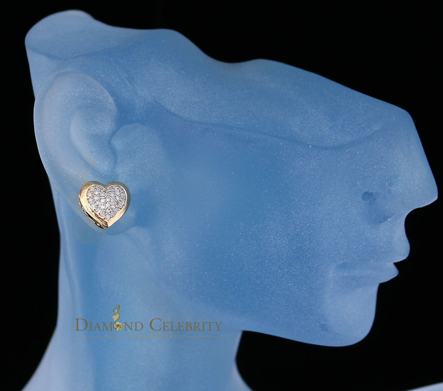 DiamondCelebritees10K Real Yellow Gold with 0.25CT Real Diamond Men's/Women's Stud Micro Earring
