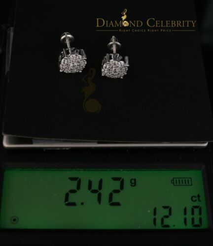 DiamondCelebritees 925 Sterling White Silver 1.22ct Cubic Zirconia Round Women's Stud Earrings