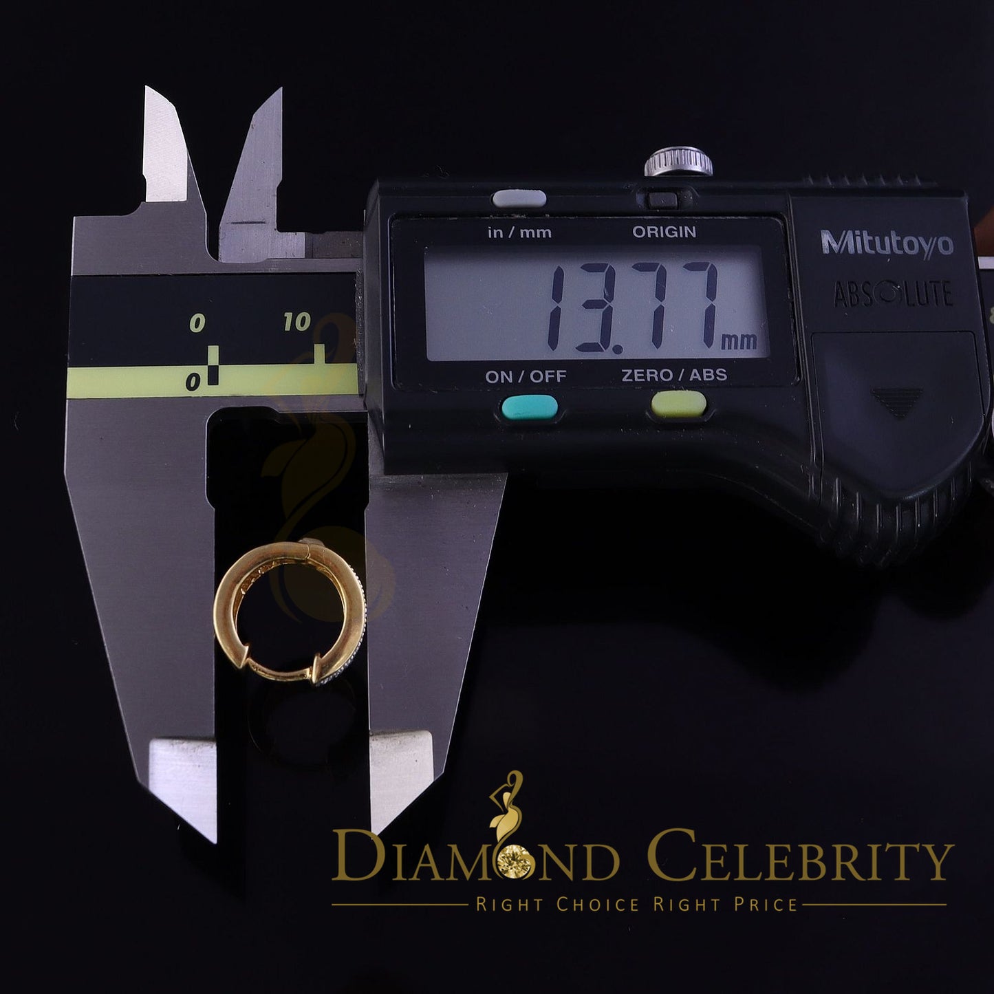 DiamondCelebritees Hip Hop Yellow 925 Silver 0.66ct Cubic Zirconia Women's & Men's Hoop Earrings