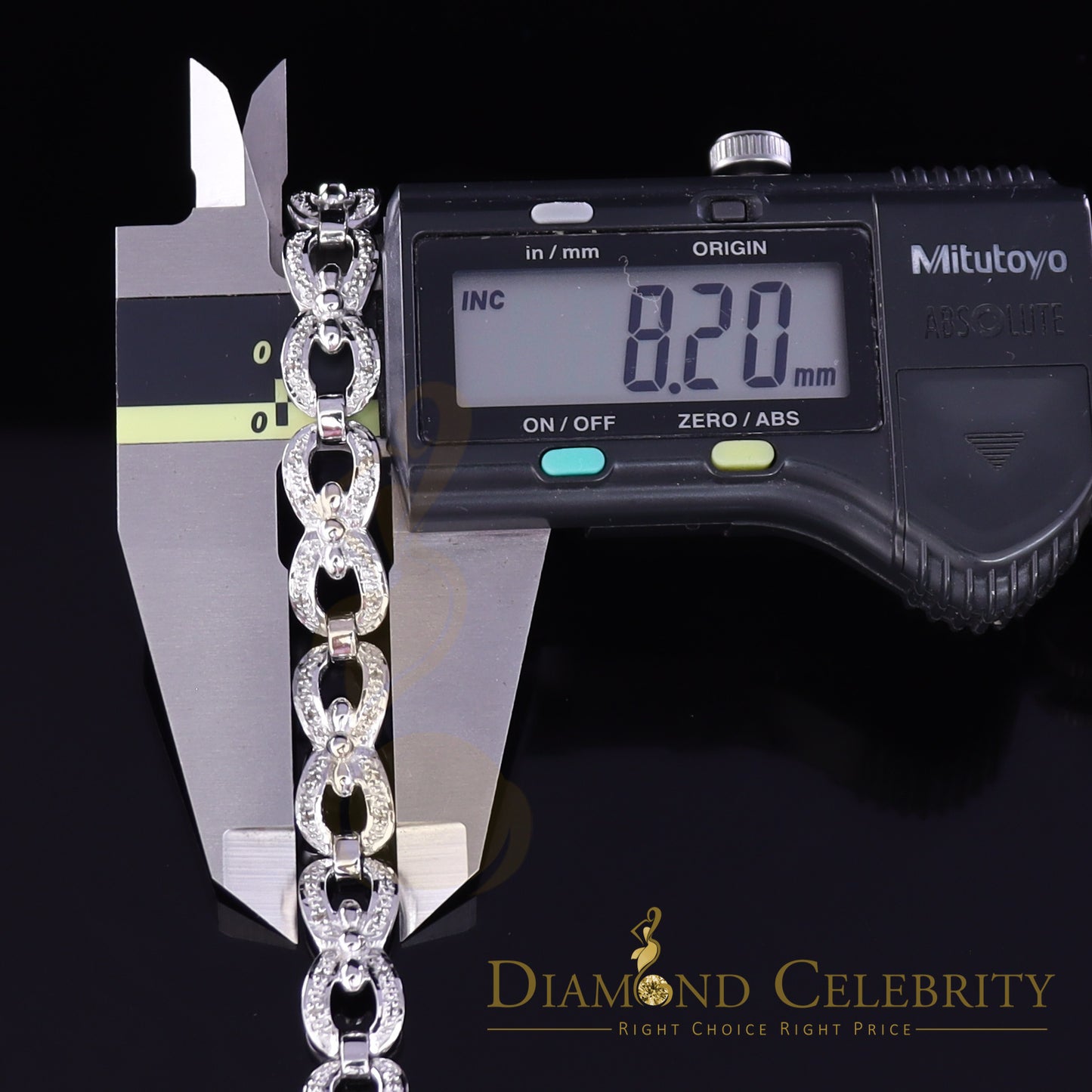 Diamondcelebritees 925 Sterling Silver White 0.20CT Real Diamonds Fancy Style Bracelete Size 7''