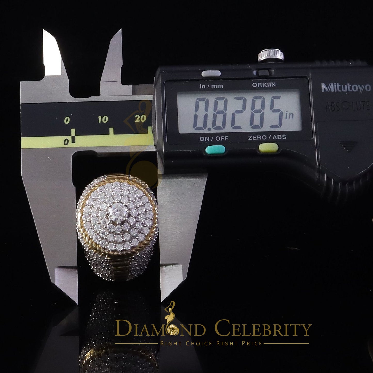 DiamondCelebritees Yellow 925 Silver 6.00ct VVS 'D' Moissanite Stone Round Rings Size 10 Men's