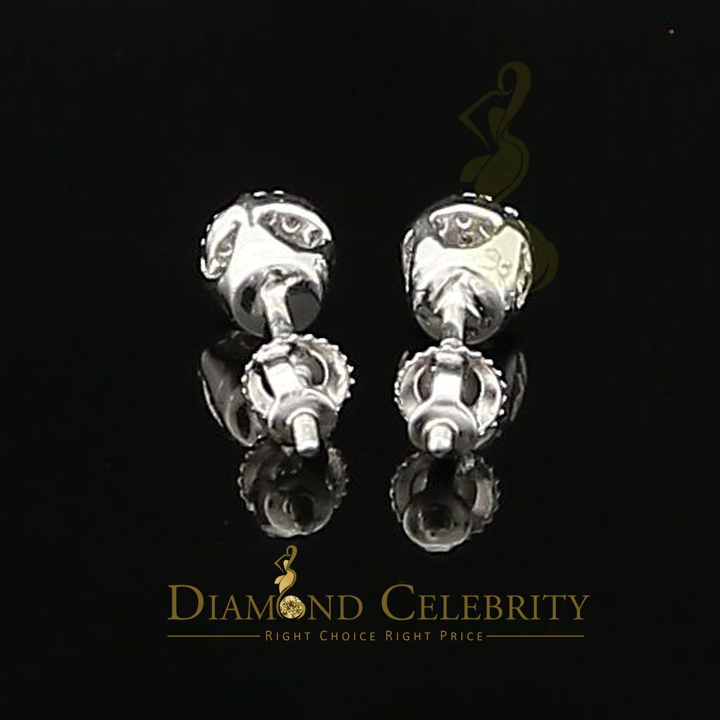 DiamondCelebritees White 925 Sterling Silver 0.76ct Cubic Zirconia Women's Hip Hop Round Earrings