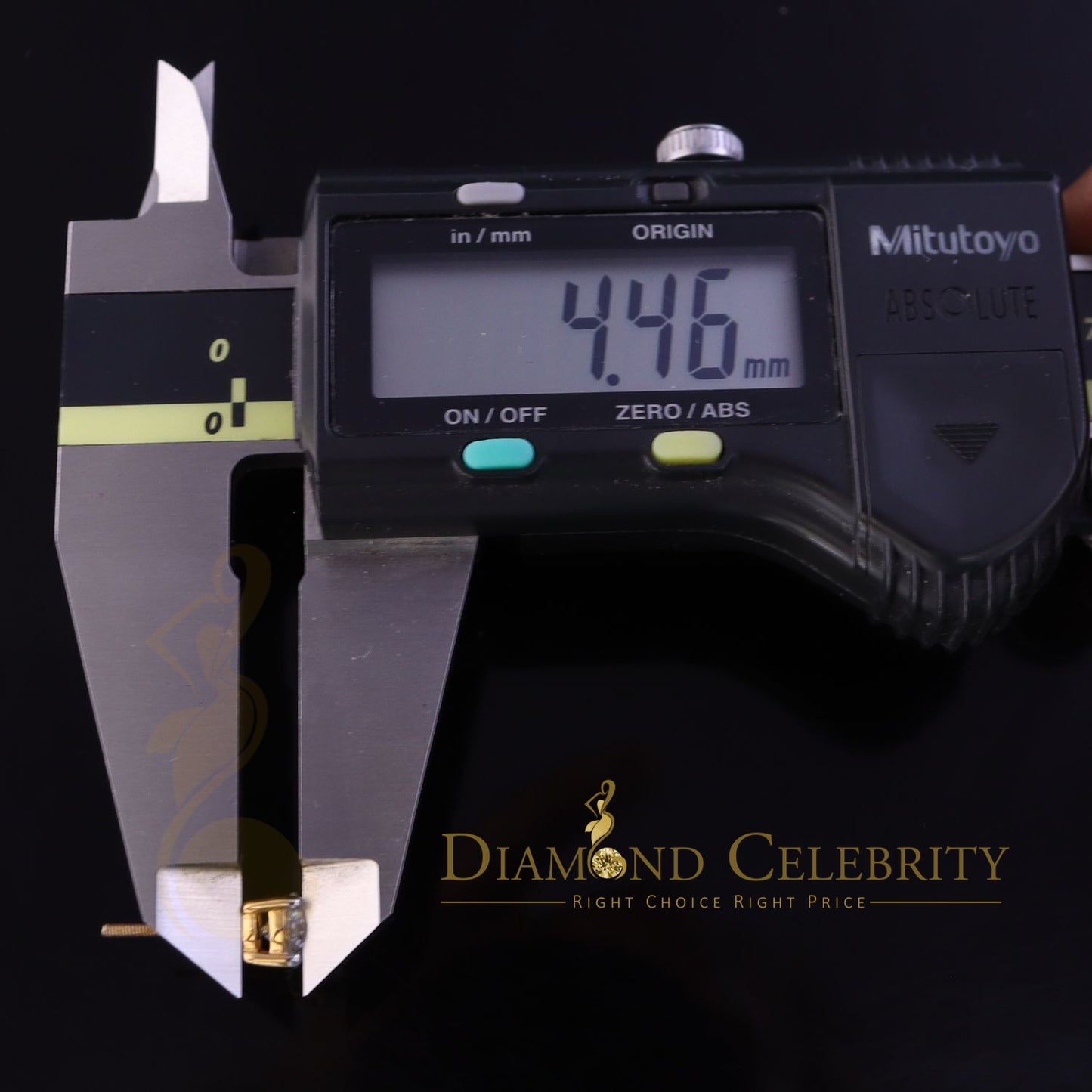 DiamondCelebritees Mens/Women Stud Yellow 925 Silver W/ 1.00ct VVS 'D' Moissanite Stud Earring