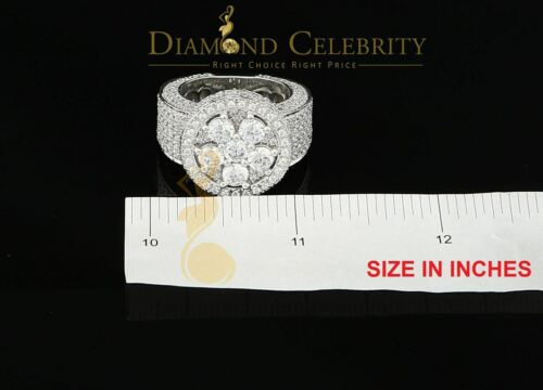 DiamondCelebritees White 925 Silver Sterling 14.00ct Round Cubic Zirconia Fashion Men's Ring SZ9.5