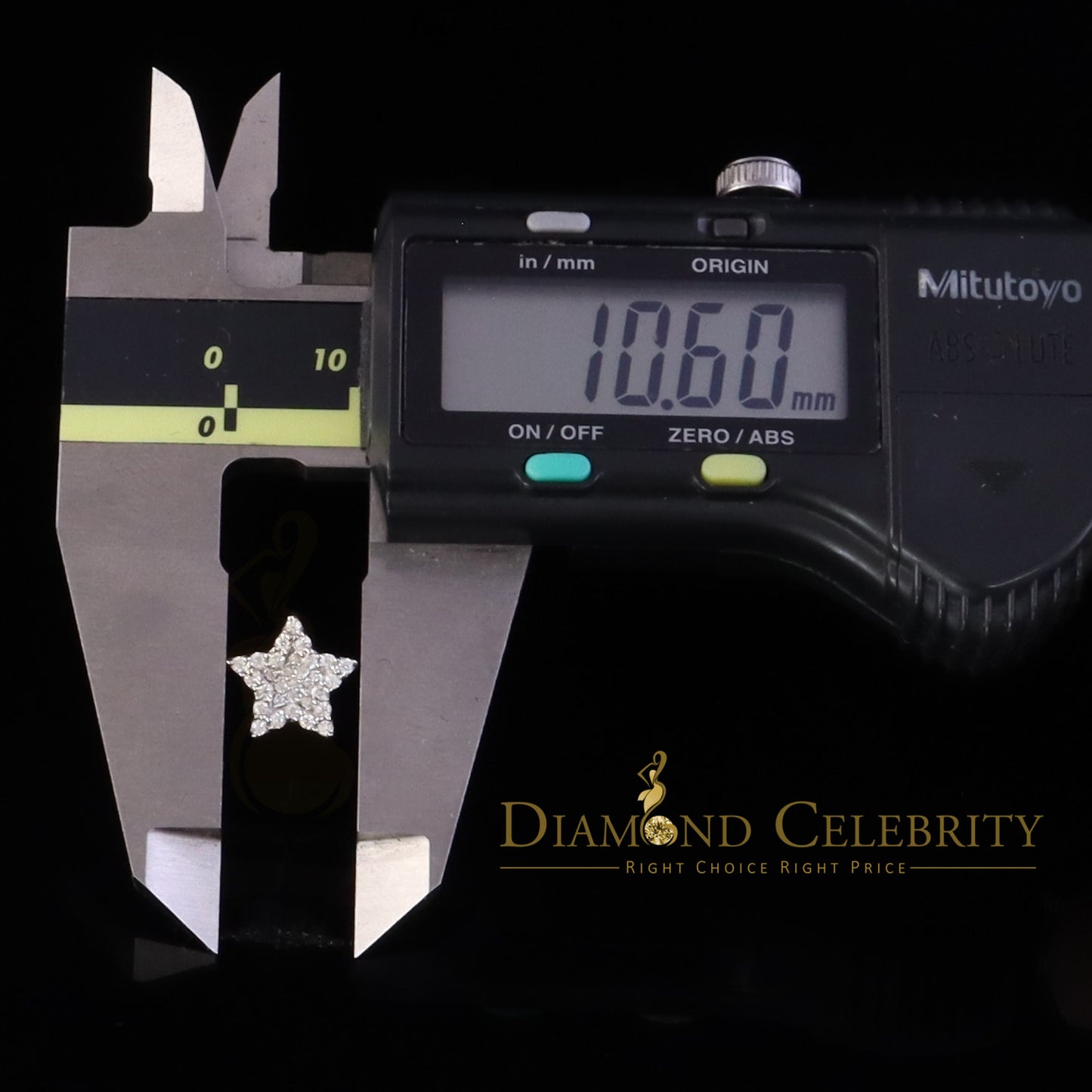 Diamondcelebritees 925 White Silver 0.66ct VVS 'D' Moissanite Star Stud Earring Men's/Womens