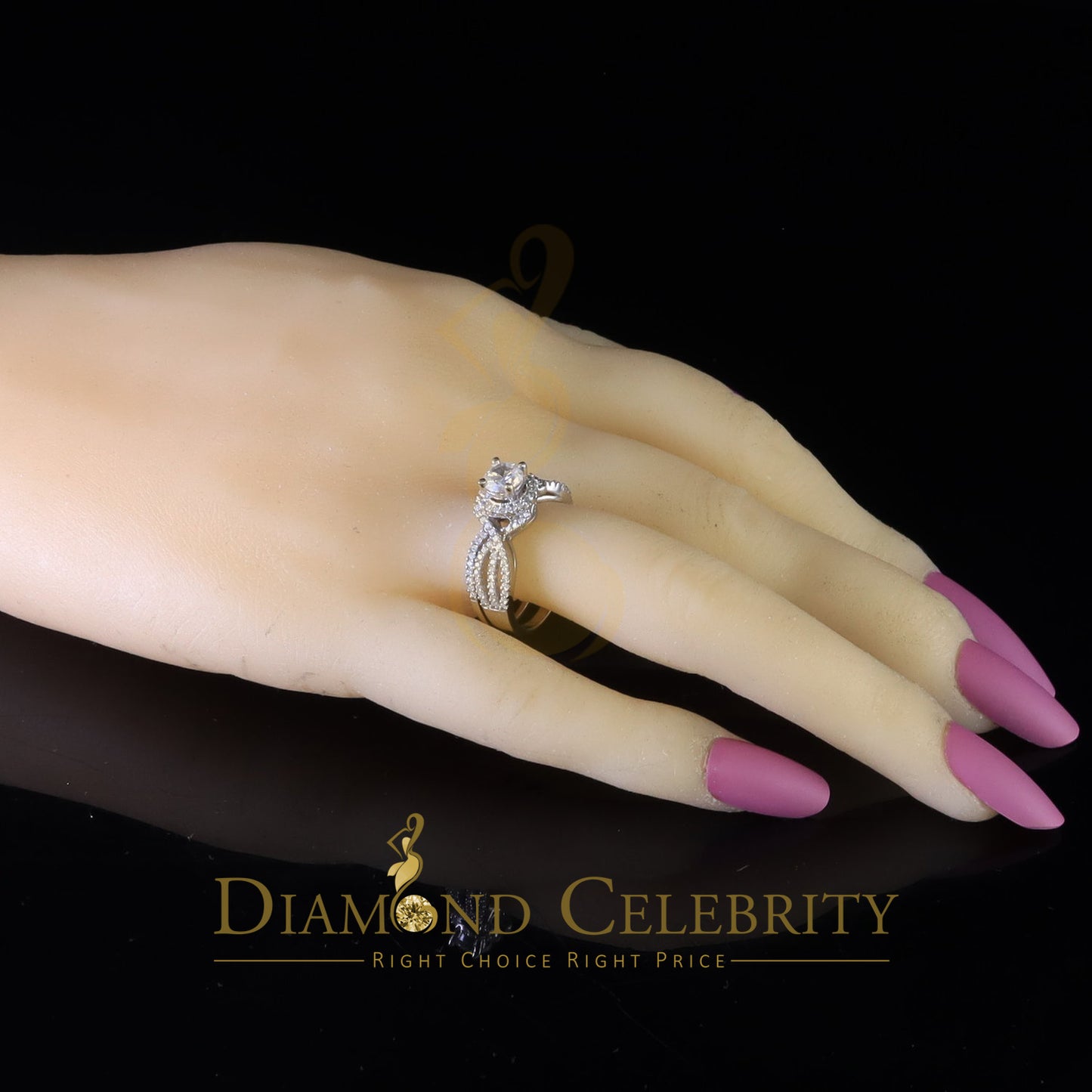 DiamondCelebritees 1.20ct Cubic Zirconia White 925 Silver Men's/ Women 2PC Bridal Rings Size 7
