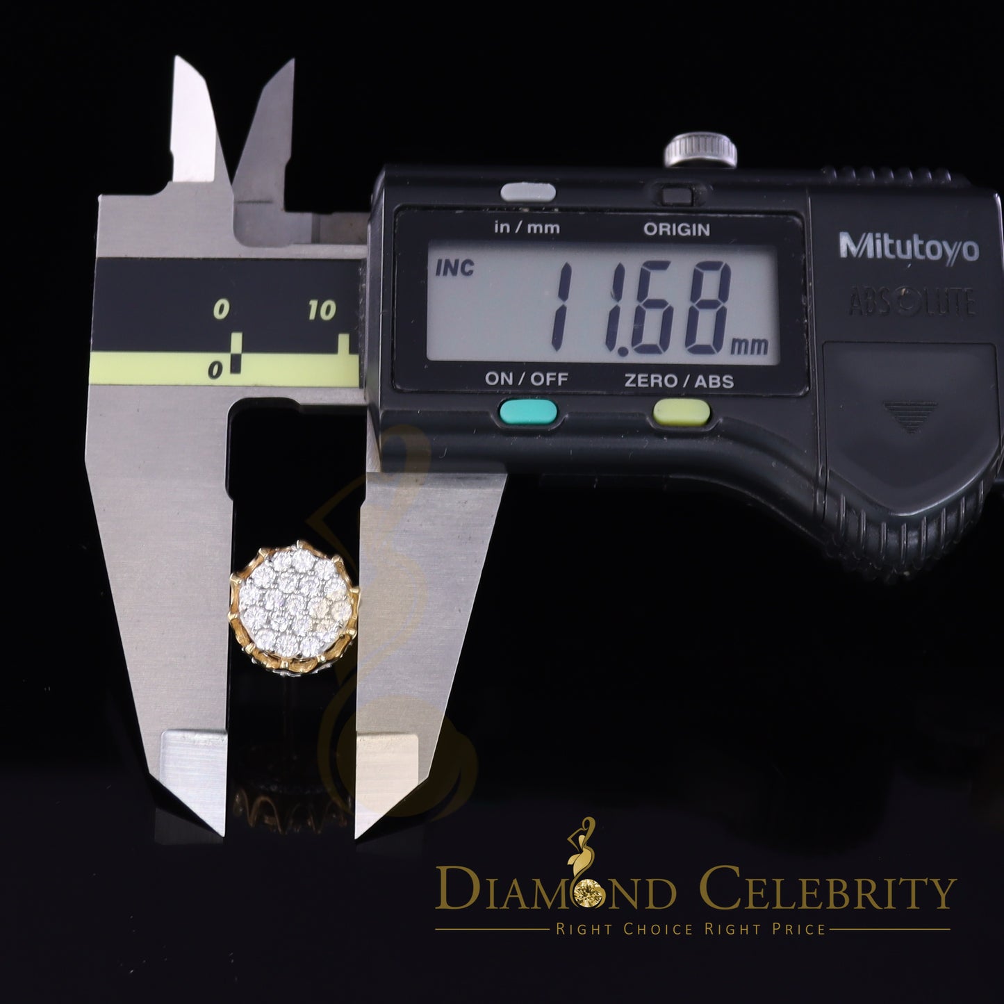 DiamondCelebritees Hip Hop Yellow 925 Silver 2.04ct Cubic Zirconia Women's & Men's Floral Earrings