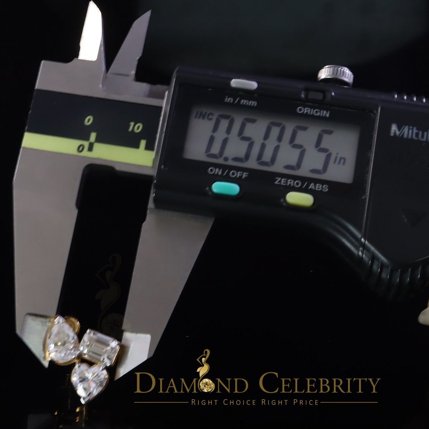 DiamondCelebritees Classy Stud Earring 7.00CT VVS 'D Moissanite Women's 925 SilverYellow Toi et Moi
