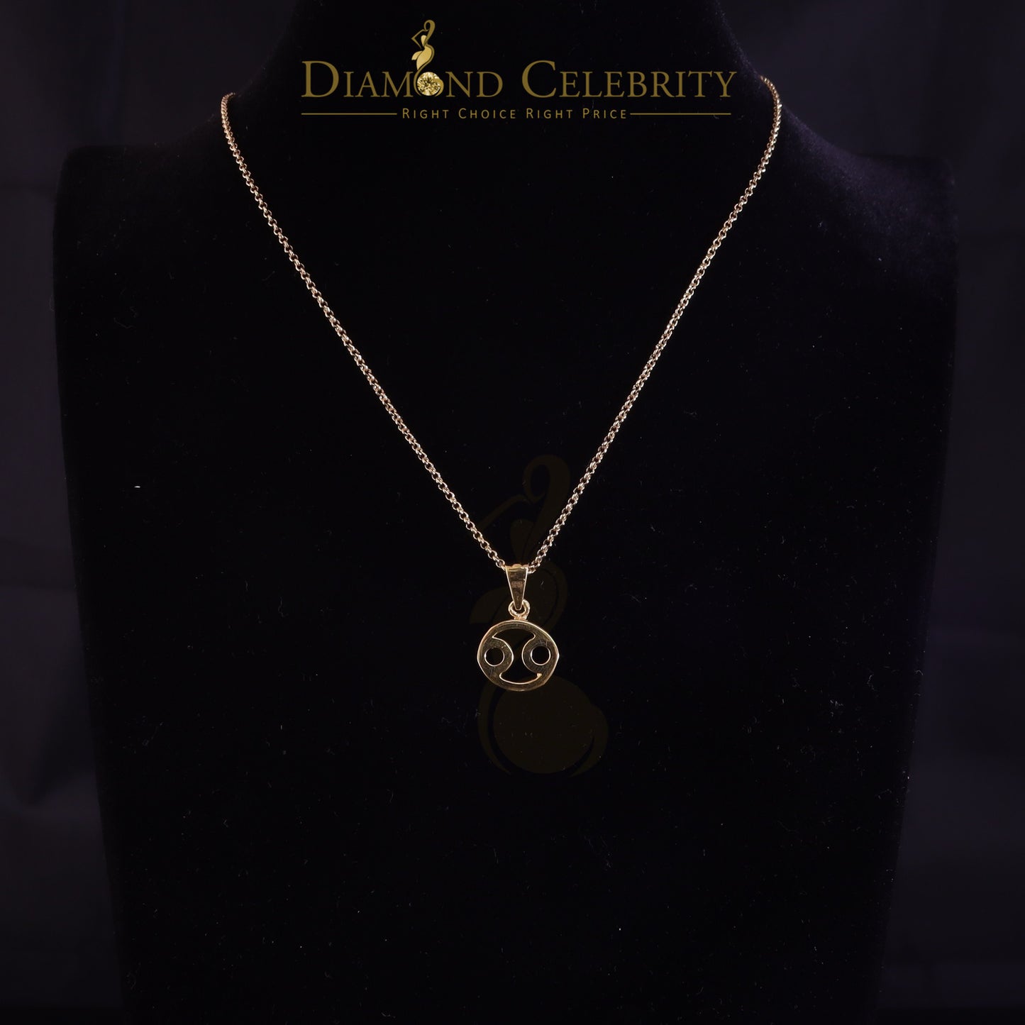 DiamondCelebritees 0.70ct Cubic Zirconia Yellow Silver CANCER JULY Month Pendant Men's & Women's