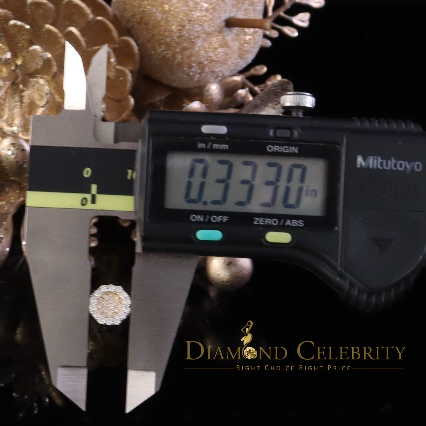 DiamondCelebritees 925 Yellow Silver 0.66ct VVS 'D' Moissanite Octagon Stud Earring Men's/Womens