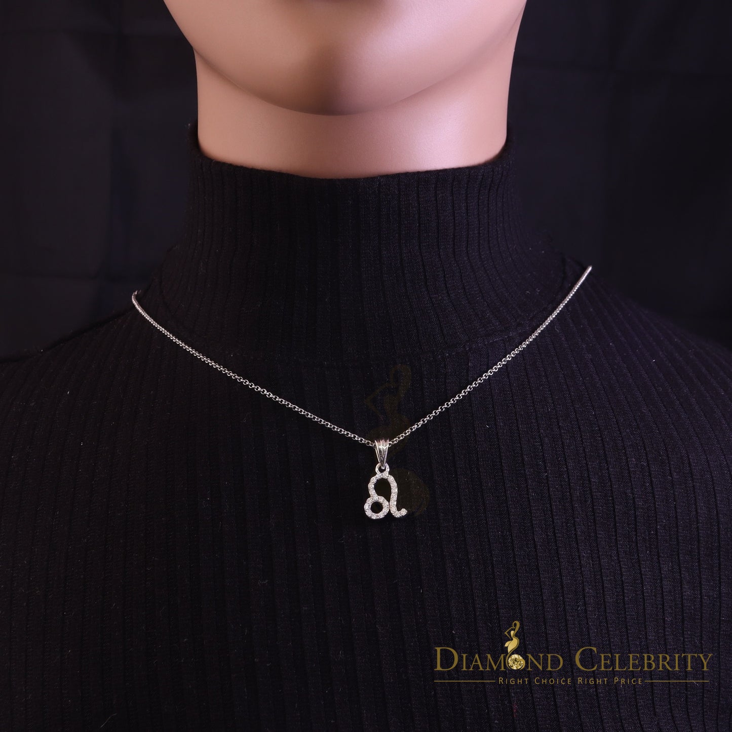 DiamondCelebritees 0.55ct Cubic Zirconia White Silver LEO-AUGUST Month Men's & Women's Pendant