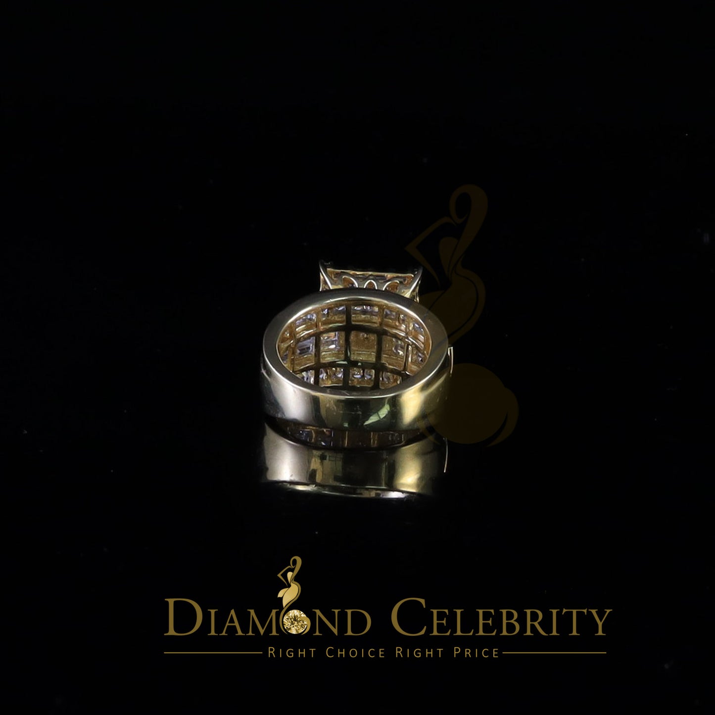 DiamondCelebritees 6.04ct Yellow Cubic Zirconia 925 Silver Engagement Square Womens Ring Size 8