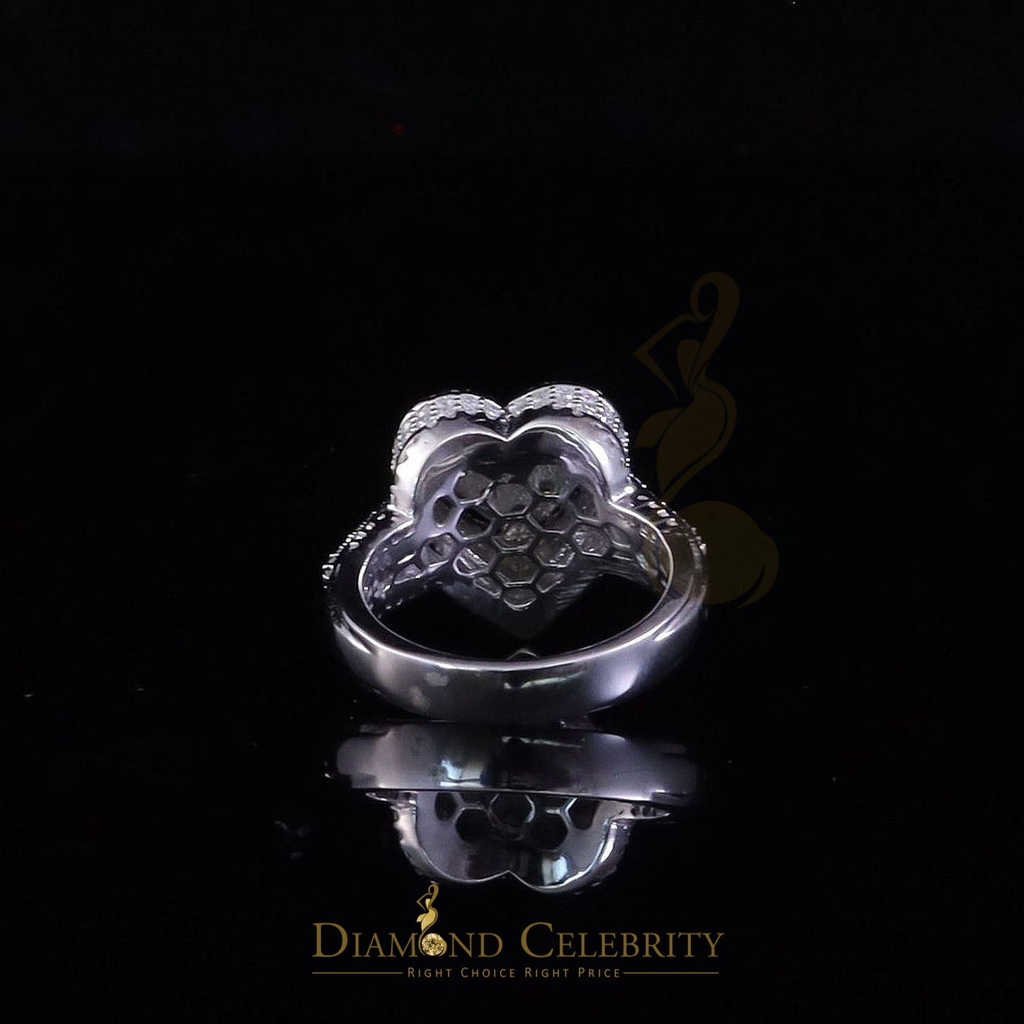 DiamondCelebritees 2.50CT Women's 925 Silver White VVS 'D' Moissanite 3D Heart Shape Ring Size7