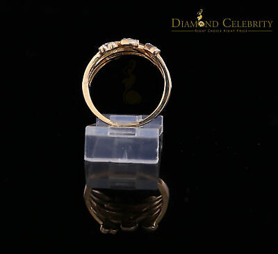 DiamondCelebritees Real 0.05CT Real Diamond Real 10kt Yellow Gold Womens HEART ARROW Ring Size 6.5