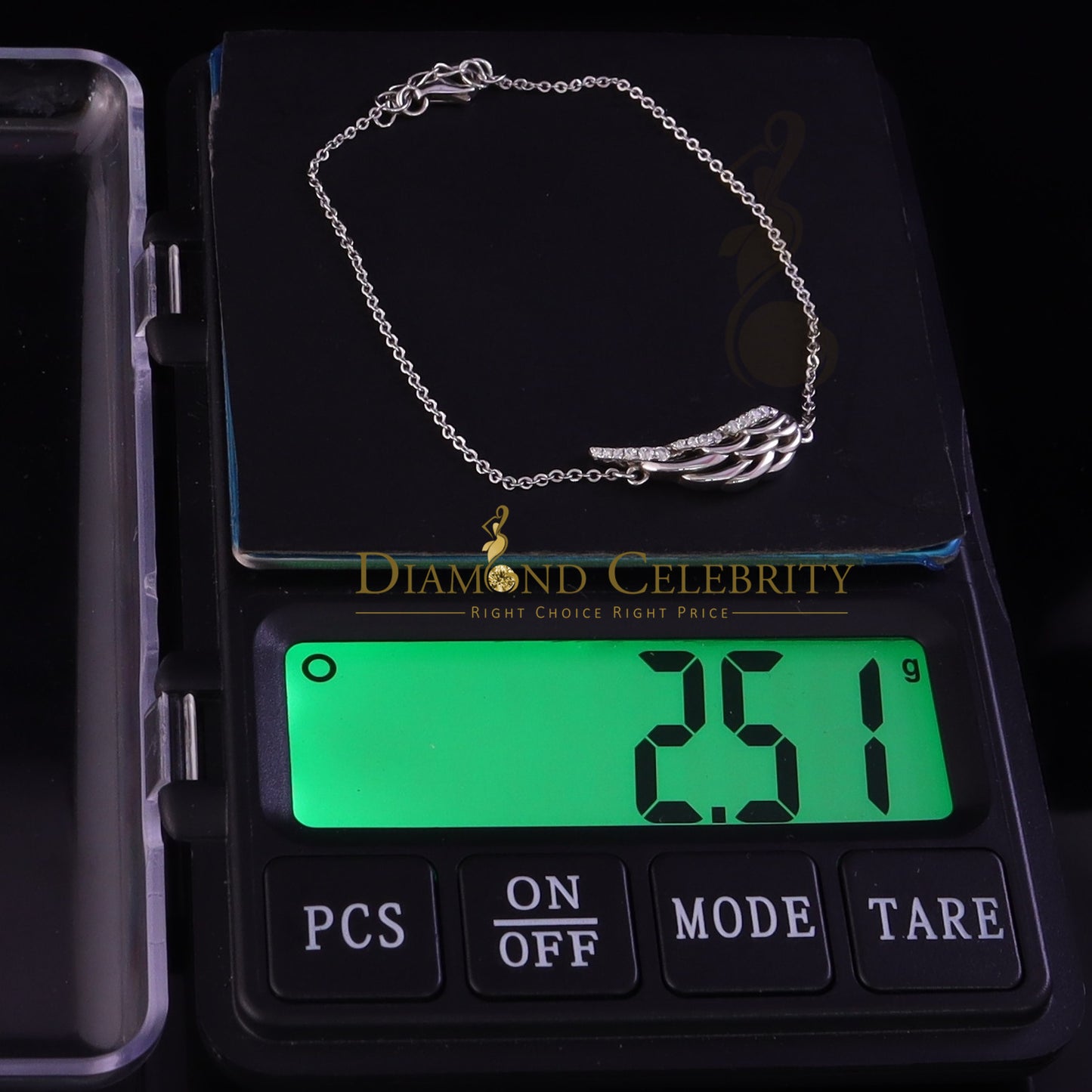 Diamondcelebritees White Sterling Silver Fashion Design Ladies Bracelet Cubic Zirconia SZ 7.5 Inch