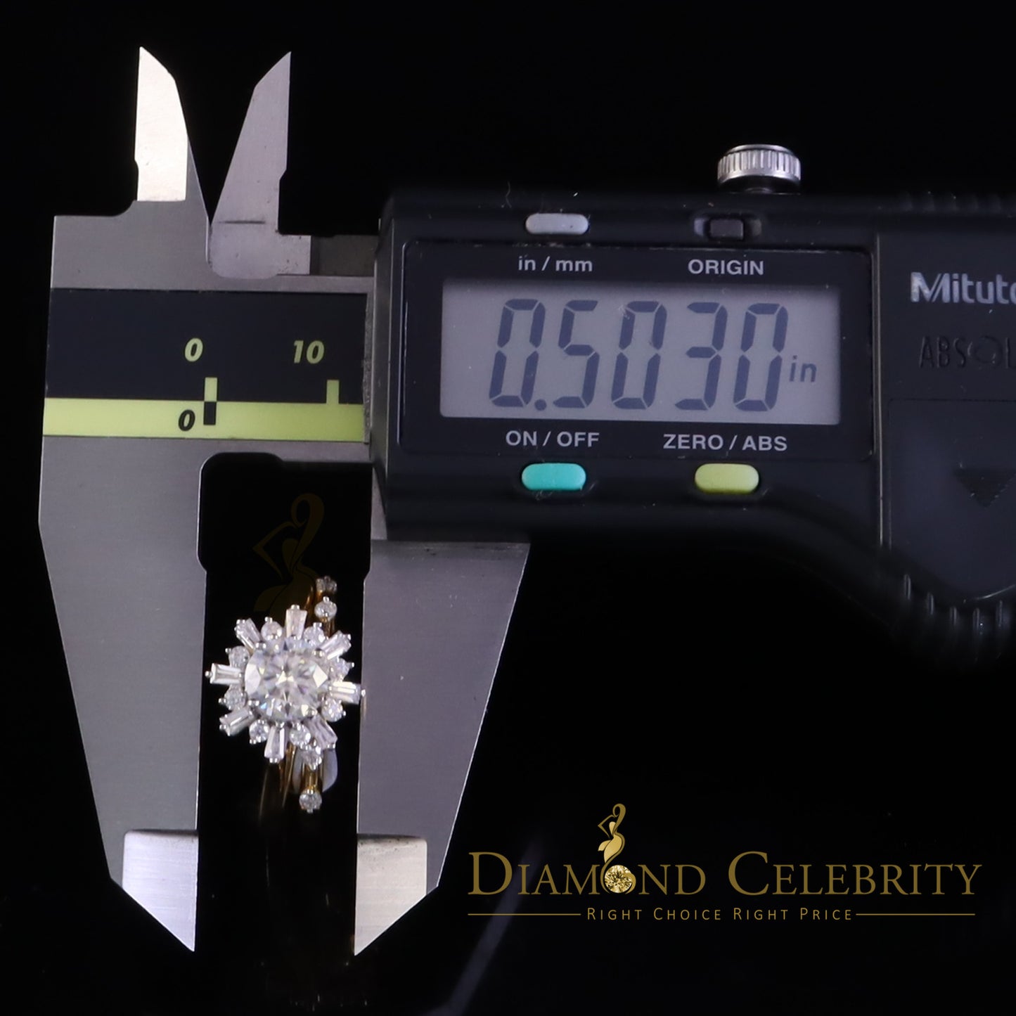 DiamondCelebritees New Solitaire Bridal Yellow Silver 1.25ct VVS D Moissanite Ring SZ 7 for Women