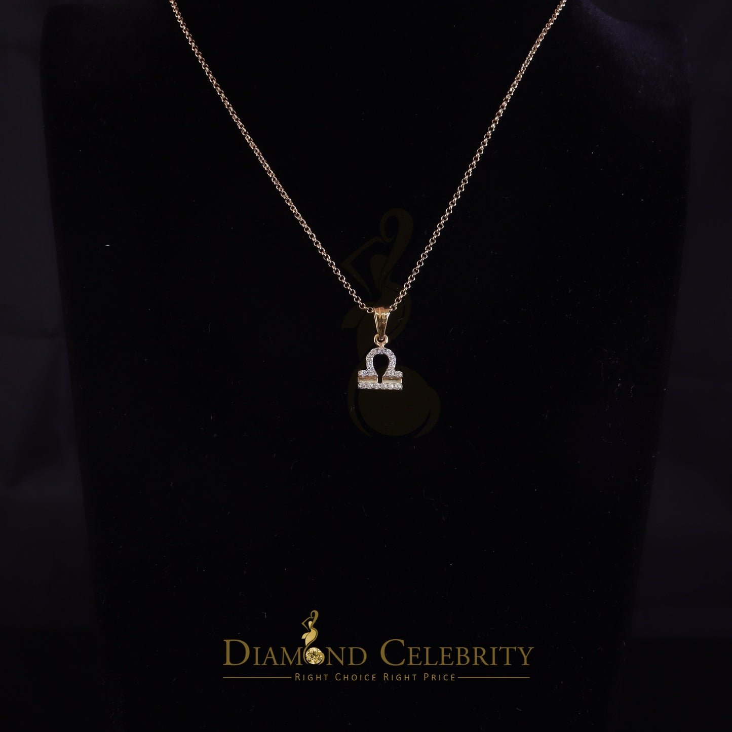 DiamondCelebritees 0.43ct Cubic Zirconia Yellow Silver LIBRA OCTOBER Month Men's & Women's Pendant
