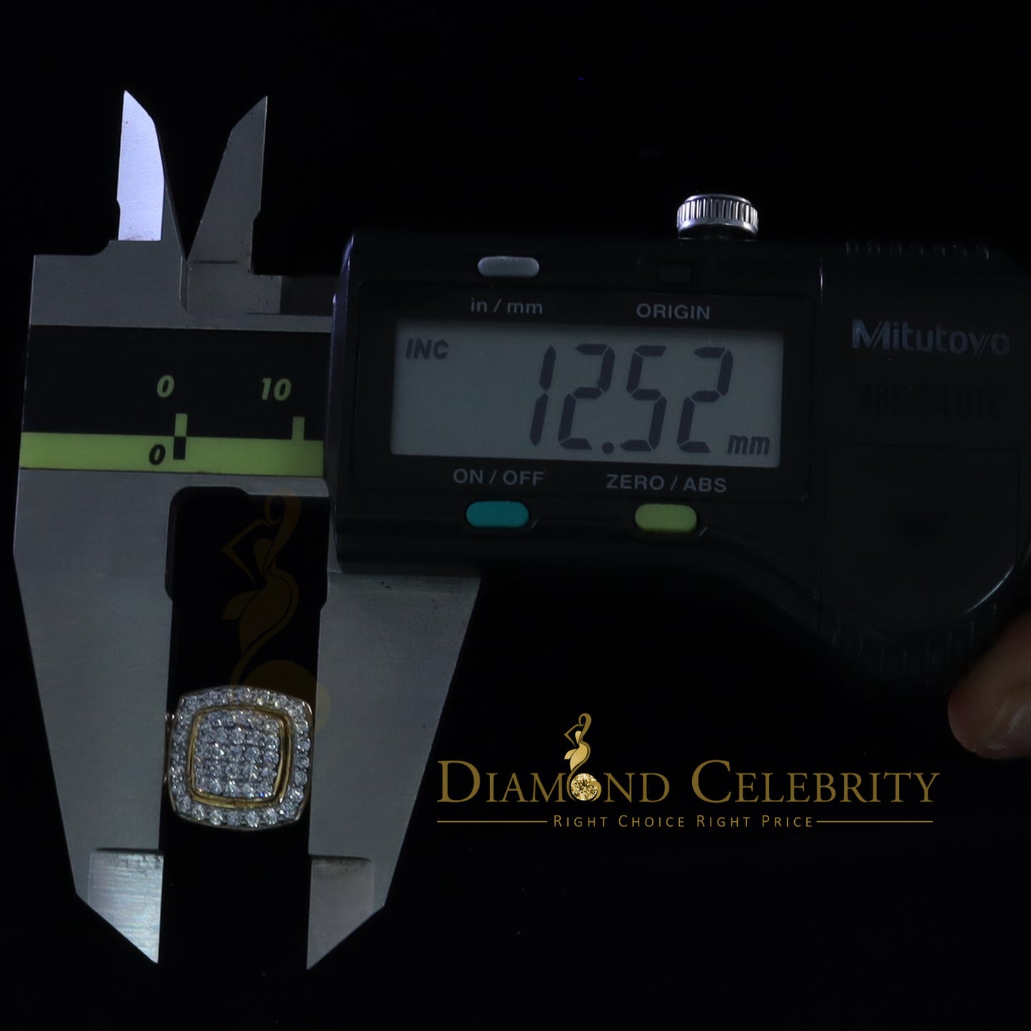 DiamondCelebritees 0.95ct Cubic Zirconia 925 Sterling Yellow Silver Square Womens Ring Size 7.5