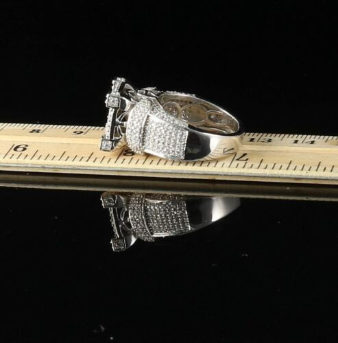 DiamondCelebritees 3.25ct Cubic Zirconia White 925 Silver Square Womens Engagement Ring Size 8