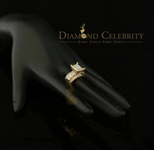 DiamondCelebritees Real Diamond 0.75ct Engagement Silver WomensYellow Rings Size 6.50 Square Shape